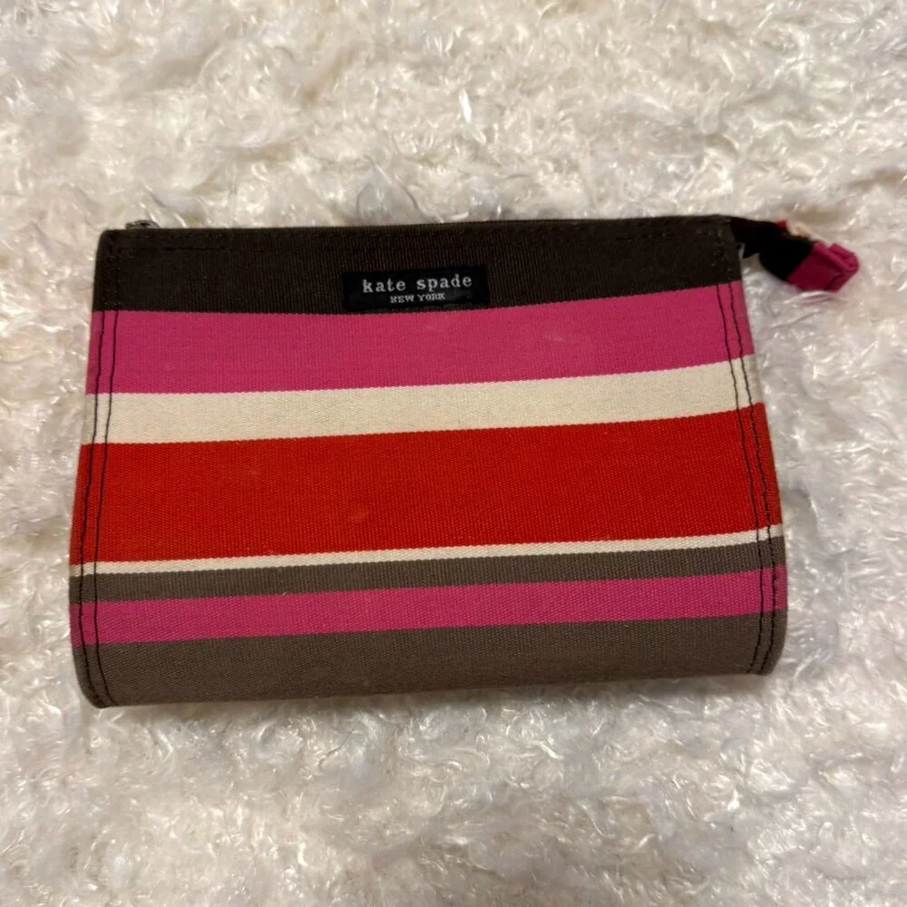 KATE SPADE ♠️ Vintage Classic Stripe BUNDLE Bucket, Cosmetic & Mules 8 N/Narrow